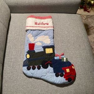 Pottery Barn Lined Stocking ‘Matthew’